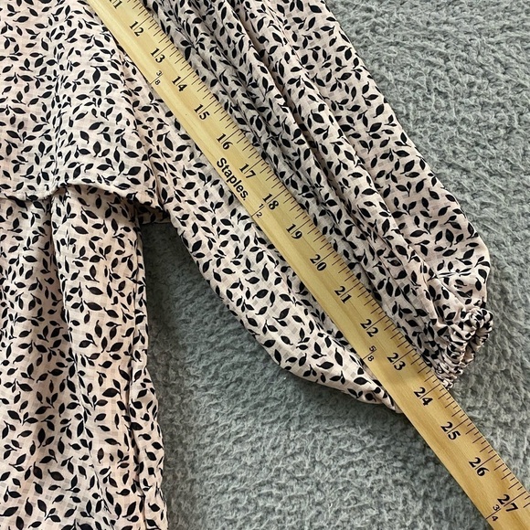 Who What Wear Women's Dress XS Ruffle Mini Half Sleeve Tiered Pink Black New - Picture 9 of 15